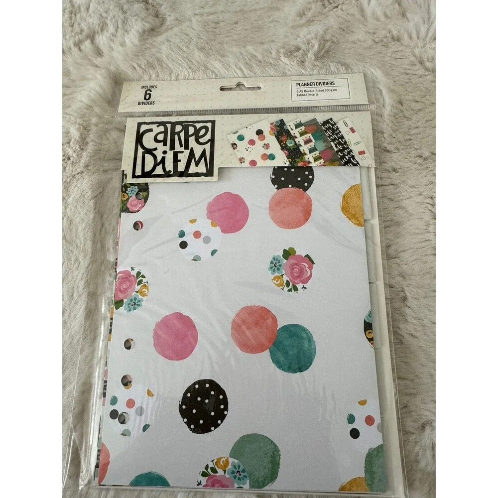 Carpe Diem Double-Sided Personal Planner Inserts For A-5 Tabbed Set/ 6 New Boho